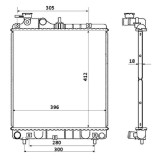 Radiator racire Hyundai Atos Prime (Mx), 06.2005-2008, Motorizare 1, 1 46kw Benzina, tip climatizare Cu/fara AC, cutie Manuala, dimensiune 396x412x18