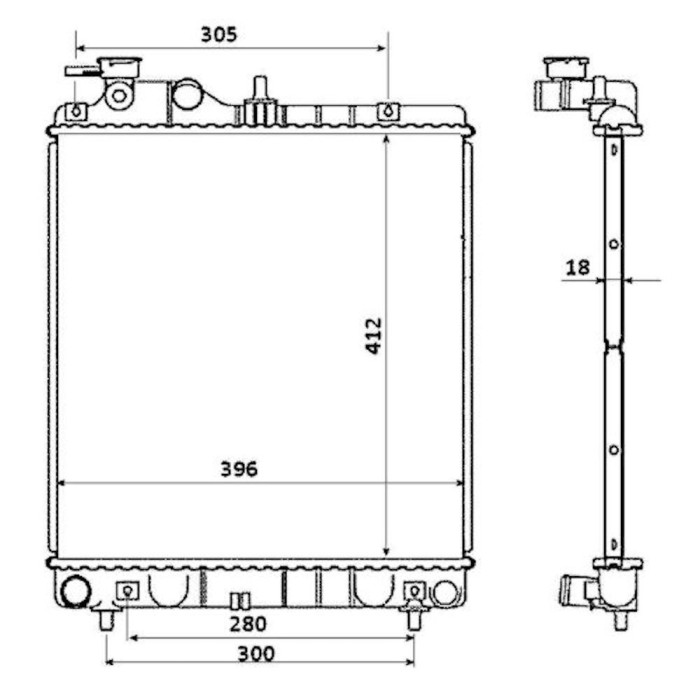 Radiator racire Hyundai Atos Prime (Mx), 06.2005-2008, Motorizare 1, 1 46kw Benzina, tip climatizare Cu/fara AC, cutie Manuala, dimensiune 396x412x18