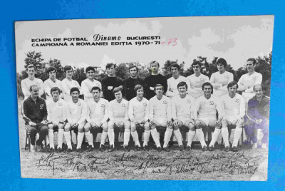 DINAMO Bucuresti - echipa de fotbal editia 1970 - 1971- Carte Postala foto