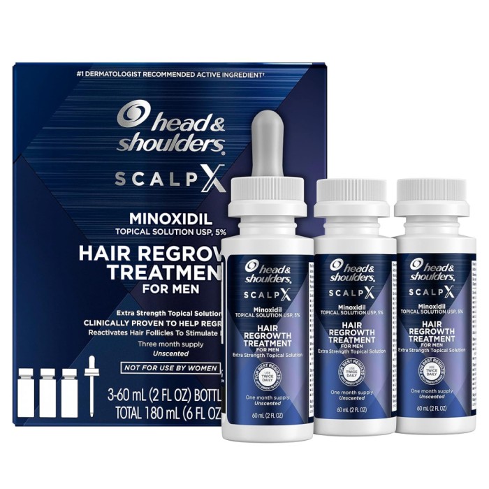 Set Solutie, Head &amp;amp; Shoulders, Scalp X, impotriva Caderii Parului, 5%, pentru Barbati, Tratament 3 L