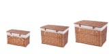 Cumpara ieftin Set 3 cosuri depozitare lemn salcie maro textil alb 43 x 23 x 26 cm, 50 x 30 x 33 cm, 57 x 37 x 40 cm