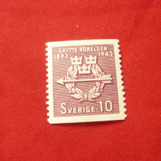 Timbru Suedia 1943 - Stema , val. 10 ore