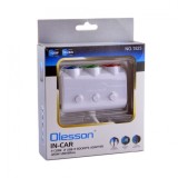 Mufa Bricheta 3 cai 2 USB 120W iluminat color cu intrerupator culoare negru