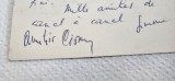 EMIL CIORAN si partenera sa , SIMONE BONE , carte postala OLOGRAFA care familia doctorului GIRARD , an 1958