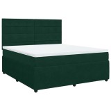 Cumpara ieftin Pat box spring cu saltea, verde inchis, 180x200 cm, catifea