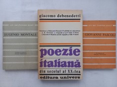 EUGENIO MONTALE - POEME ALESE + GIACOMO DEBENEDETTI - POEZIE ITALIANA DIN SECOLUL AL XX-LEA + GIOVANNI PASCOLI - VERSURI
