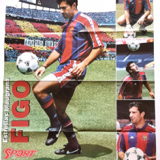 Poster fotbal - jucatorul FIGO (FC BARCELONA) dimensiuni mari 79X59 cm