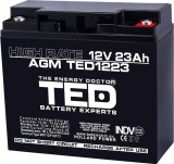 Acumulator 12V 23A AGM VRLA High Rate 181x76x167mm F3 TED Battery Expert Holland
