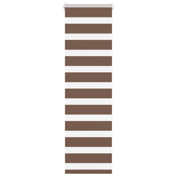 Jaluzea tip zebra maro lățime țesătură 35,9 cm poliester