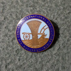 Insigna regalista interbelica congresul international de agricultura 1929 foto