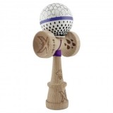 Kendama Originala, Profesionala, RAINDROPS, Super Sticky cu Cupe Mari KING SIZE V3, Gaura in Baza, Rulment Metalic,18 cm, Ata 62/65 cm, Alb/Albastru