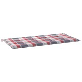 Cumpara ieftin Perna banca de gradina, rosu carouri, 120x50x3cm, textil Oxford