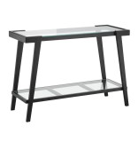 Masa tip consola Rasmuss Guido Maria, lemn/sticla, negru, 110 x 76 x 40 cm