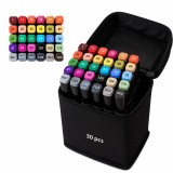 Cumpara ieftin Set 30 markere colorate cu doua capete, varf fin 1 mm si lat tesit 3-6 mm, 30 nuante