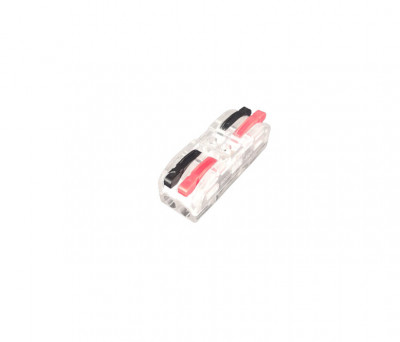 Conector legatura Doza 2 Poli, Dublu, KV212 negru rosu, 32A 600V 0.08-4.0mm2 foto