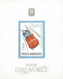 Romania, LP 658/1967, J.O. de Iarna - Grenoble, colita nedantelata, MNH, Nestampilat