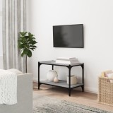 vidaXL Comodă TV, gri sonoma, 60x33x41 cm, lemn prelucrat și oțel