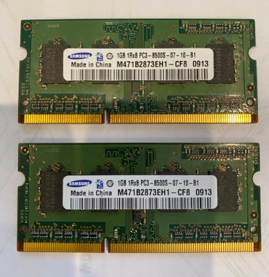 Memorie laptop 2x1 GB Samsung PC3-8500S (DDR3-1066) foto