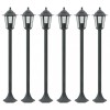 Set 6 Stalpi Iluminat Gradina Gossi, E27, 110cm, Aluminiu Verde, IP44, Exterior