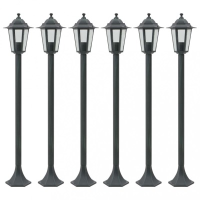 Gossi stalp iluminare gradina 6 buc. e27 110 cm aluminiu verde inchis foto