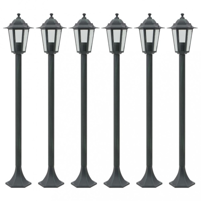 Gossi stalp iluminare gradina 6 buc. e27 110 cm aluminiu verde inchis