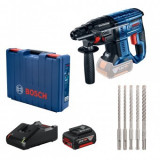 Bosch GBH 180-LI Ciocan rotopercutor brushless, cu 1 acumulator Li-Ion 4Ah, 2J + Set 5 burghie + Valiza - 4059952639079