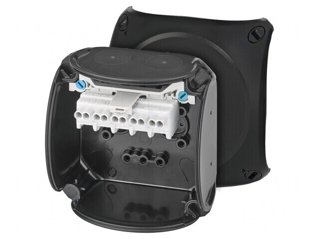 Cutie de Conexiuni IP66 Neagră 93x93x62mm