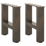 VidaXL Picioare pentru măsuță de cafea, oțel natural, 2 buc., 30x(30-31) cm, oțel