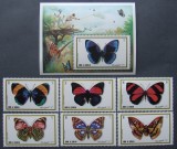 UMM AL QIWAIN. -FLUTURI-6 V.pe serie +1 colita-dantelate-MNH.**UAQ 097A