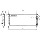 Radiator racire Opel Corsa B, 11.1996-09.2000, Motorizare 1, 0 40kw; 1, 2 48kw Benzina, tip climatizare cu AC, cutie Manuala, dimensiune 680x288x33mm