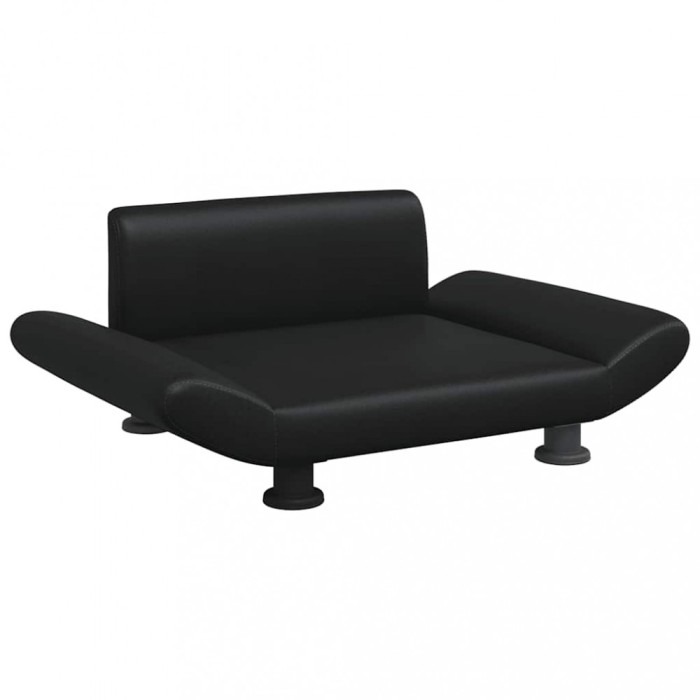 Pat de caini, negru, 70x45x28 cm, piele ecologica