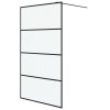 Perete cabina dus walk-in negru 115x195 cm sticla ESG mata
