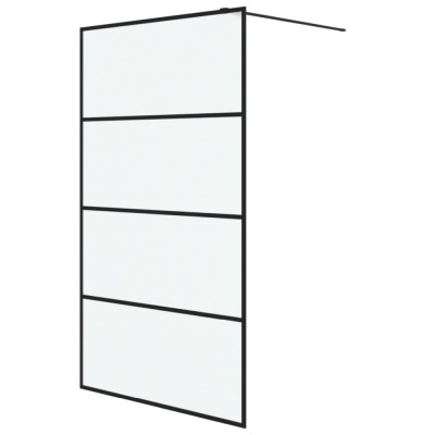 Perete cabina dus walk-in negru 115x195 cm sticla ESG mata foto