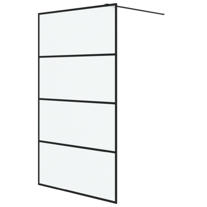 Perete cabina dus walk-in negru 115x195 cm sticla ESG mata