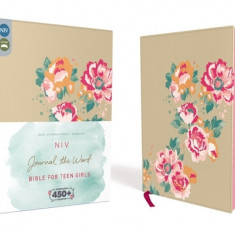 NIV, Journal the Word Bible for Teen Girls, Imitation Leather, Gold/Floral: Includes Hundreds of Journaling Prompts!