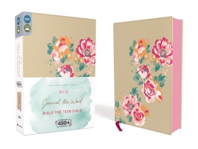 NIV, Journal the Word Bible for Teen Girls, Imitation Leather, Gold/Floral: Includes Hundreds of Journaling Prompts! foto