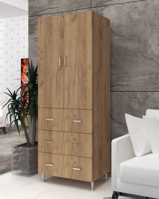 Dulap 70x35x180 cm, 2Usi -3S Stejar K003 foto