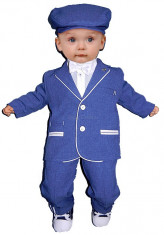 Costum de botez pentru baietei Armani-Baby Colibra 95788, Albastru foto
