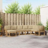 vidaXL Set de canapele de exterior cu pernă 8 pcs Alb și Bej 3388047