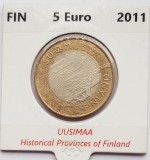 2251 Finlanda 5 euro 2011 C: Historical Provinces Series - Uusimaa km 160, Europa