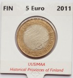 2251 Finlanda 5 euro 2011 C: Historical Provinces Series - Uusimaa km 160, Europa