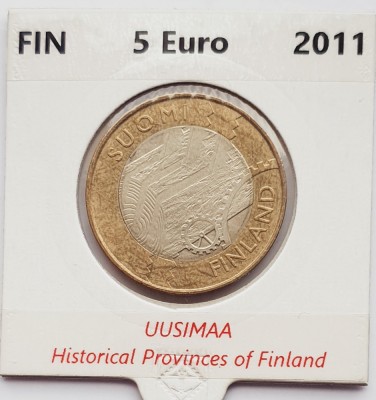 2251 Finlanda 5 euro 2011 C: Historical Provinces Series - Uusimaa km 160 foto