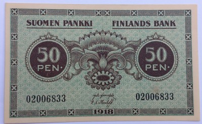Finlanda , 50 Pennia 1918 foto