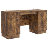 vidaXL Birou cu raft Stejar fumuriu 142,5 x 50 x 75 cm Lemn prelucrat 3414626