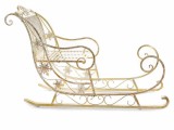 Cumpara ieftin Sanie decorativa fier auriu alb 62x143x92.5 cm