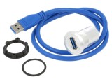 Cablu adaptor USB 3.0 ONPOW USB A mufă - USB A soclu 0,6m pentru montare pe panou