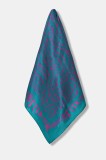 Versace Jeans Couture eșarfă de mătase culoarea verde, cu model, 79HA7H01 ZG406