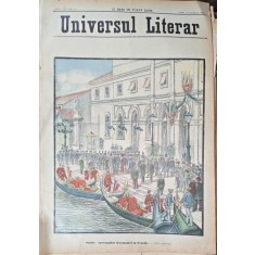 Revista Universul Literar nr.43/1898 pe coperta Sosirea Suveranilor Germaniei la Venetia