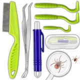 Cumpara ieftin Set indepartare capuse 8 piese, carlige, pensete, lupa, pieptene, etui, pentru oameni si animale