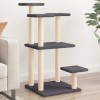 St&acirc;lpi zg&acirc;riat pentru pisici cu platforme, gri &icirc;nchis, 98,5 cm